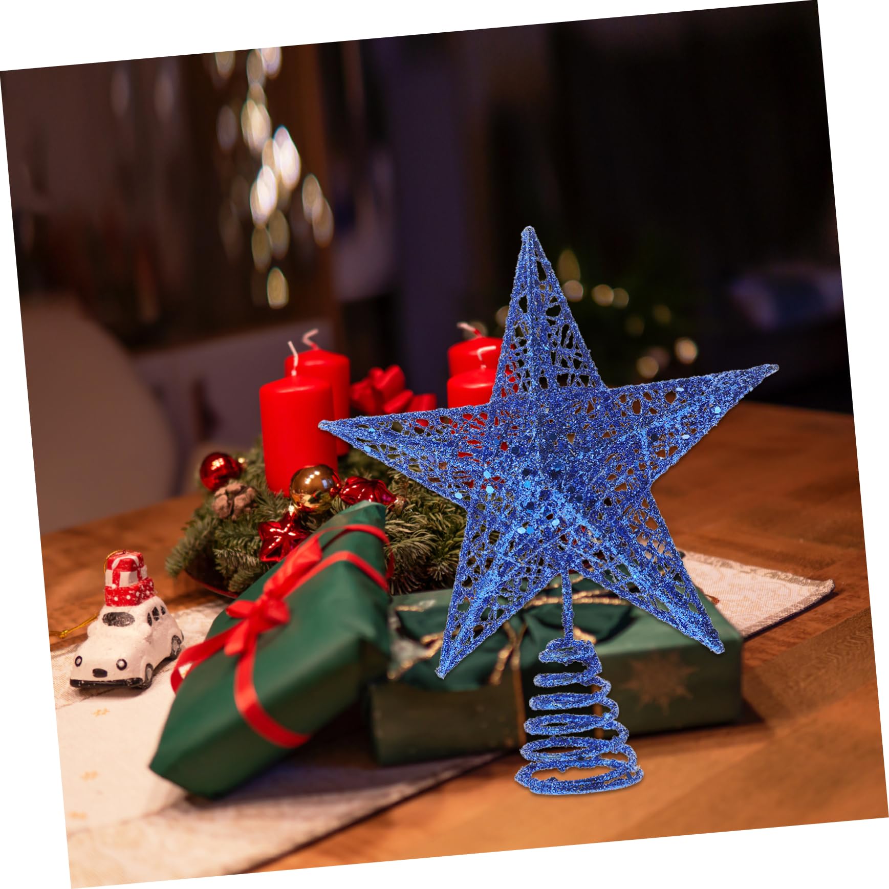Alipis Étoile de Noël Pailletée pour Décoration de Sapin Cimier Léger et Compact pour Créer Une Ambiance Festive à Domicile Pendant Les Fêtes