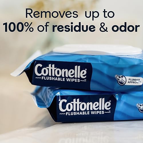Miniatura 4 de Cottonelle Toallitas húmedas de FreshFeel Flushable para adultos y niños, 8 paquetes de flip-top, 42 toallitas por paquete (336 toallitas total)