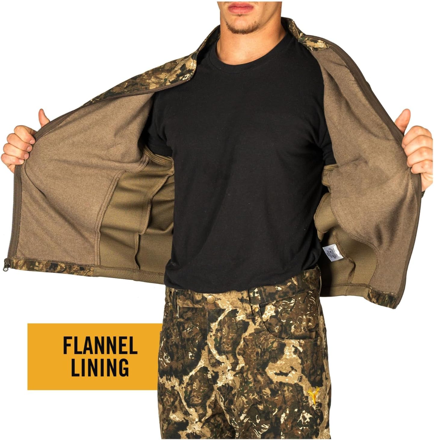 HOT SHOT Men’s Flannel Lined Camo Hunting Jacket – Camouflage Outdoor Jacket for Men - Image 5