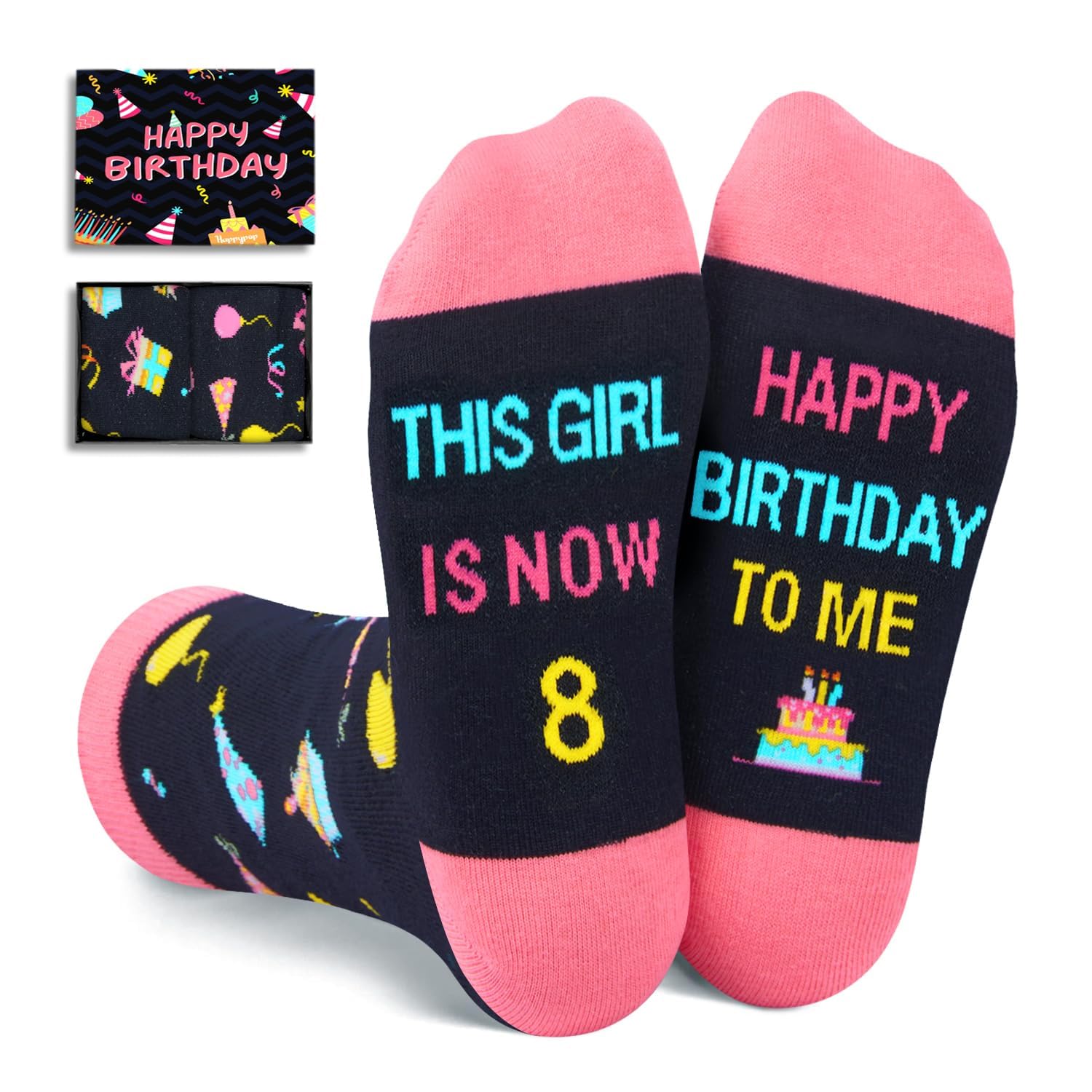 HAPPYPOP Birthday Gifts Ideas for Girls Age 6-12 - Birthday Socks for 6-12 Year Old Kids, Presents for 6-12 Year Olds