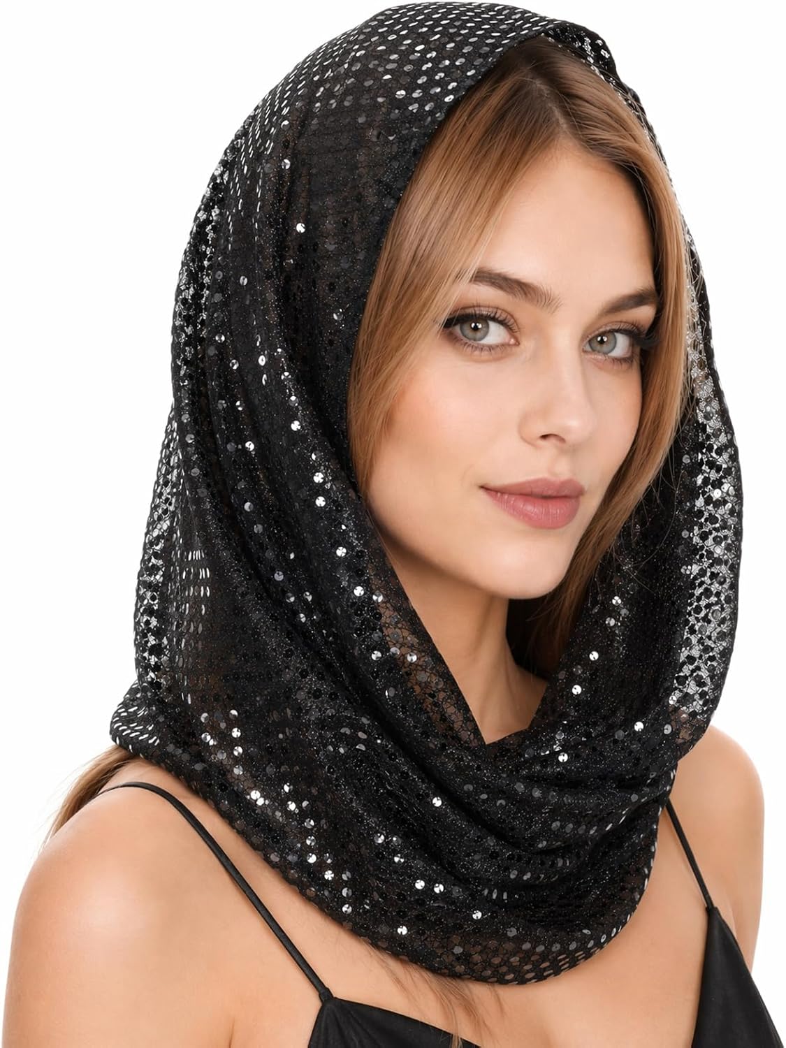Sequin Unisex Rave Hood Sparkly Head Scarf Rave Accessories for Women image 2