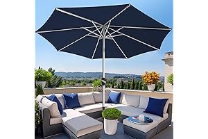 wikiwiki In-Pool Umbrella: 9 FT Aluminum Patio Umbrella, 5-Year Fade-Resistant Outdoor Market...