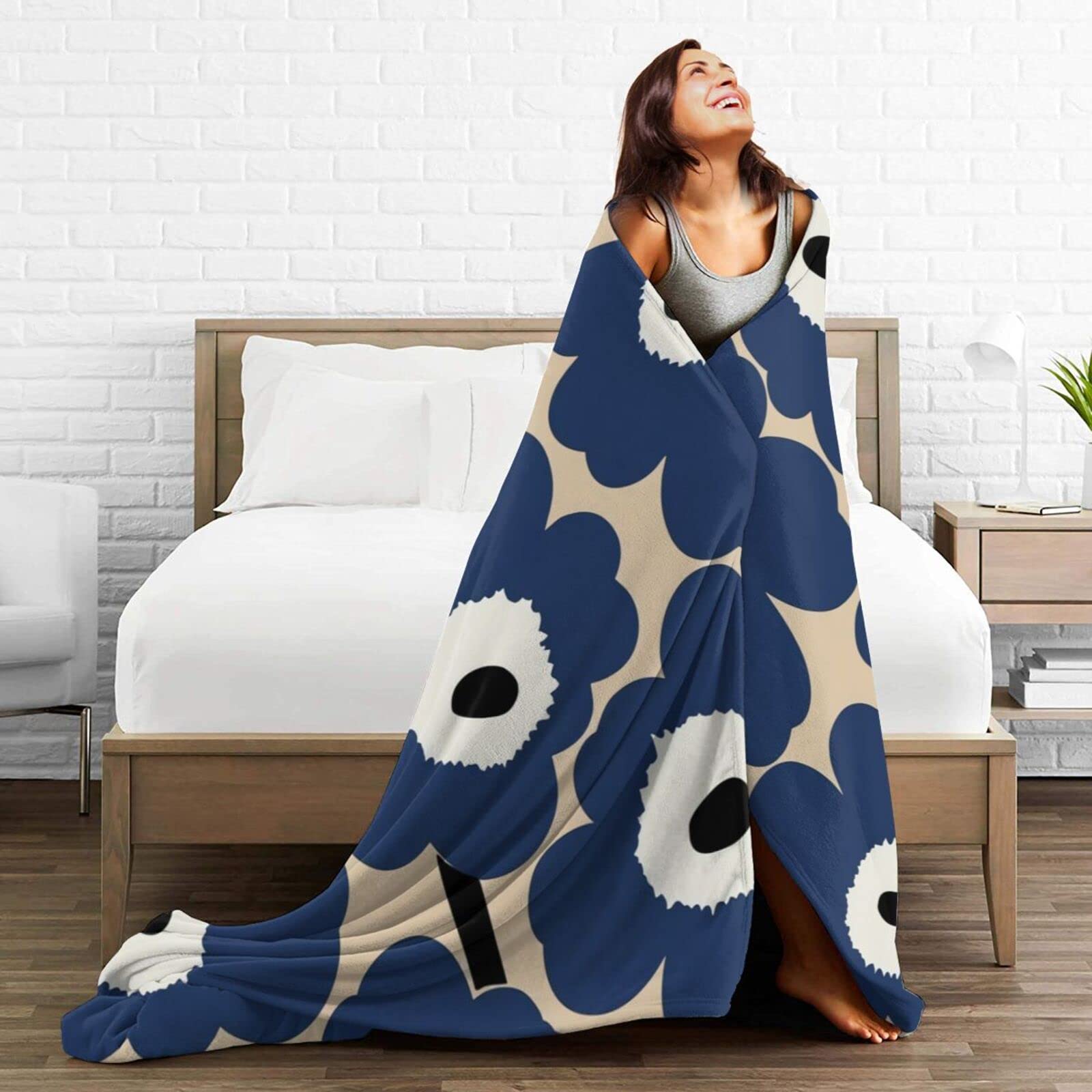 Amazon｜毛布 シングル マリメッコ 花柄 ブランケット 200cm*150cm