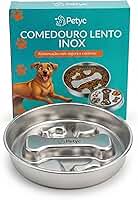 Comedouro Lento PETYC em Aço Inox Tigela Labirinto de Alimentação Lenta para Cães 1kg de Ração