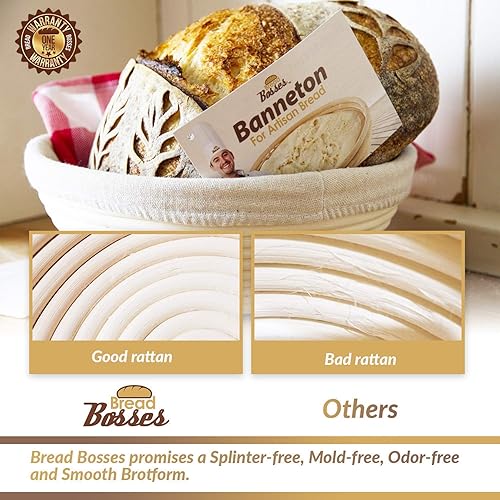 Miniatura 5 de Cesta de pan de 9 pulgadas a prueba de Banneton, cuenco para hornear, regalos para panaderos, cestas de prueba para pasta madre, herramienta