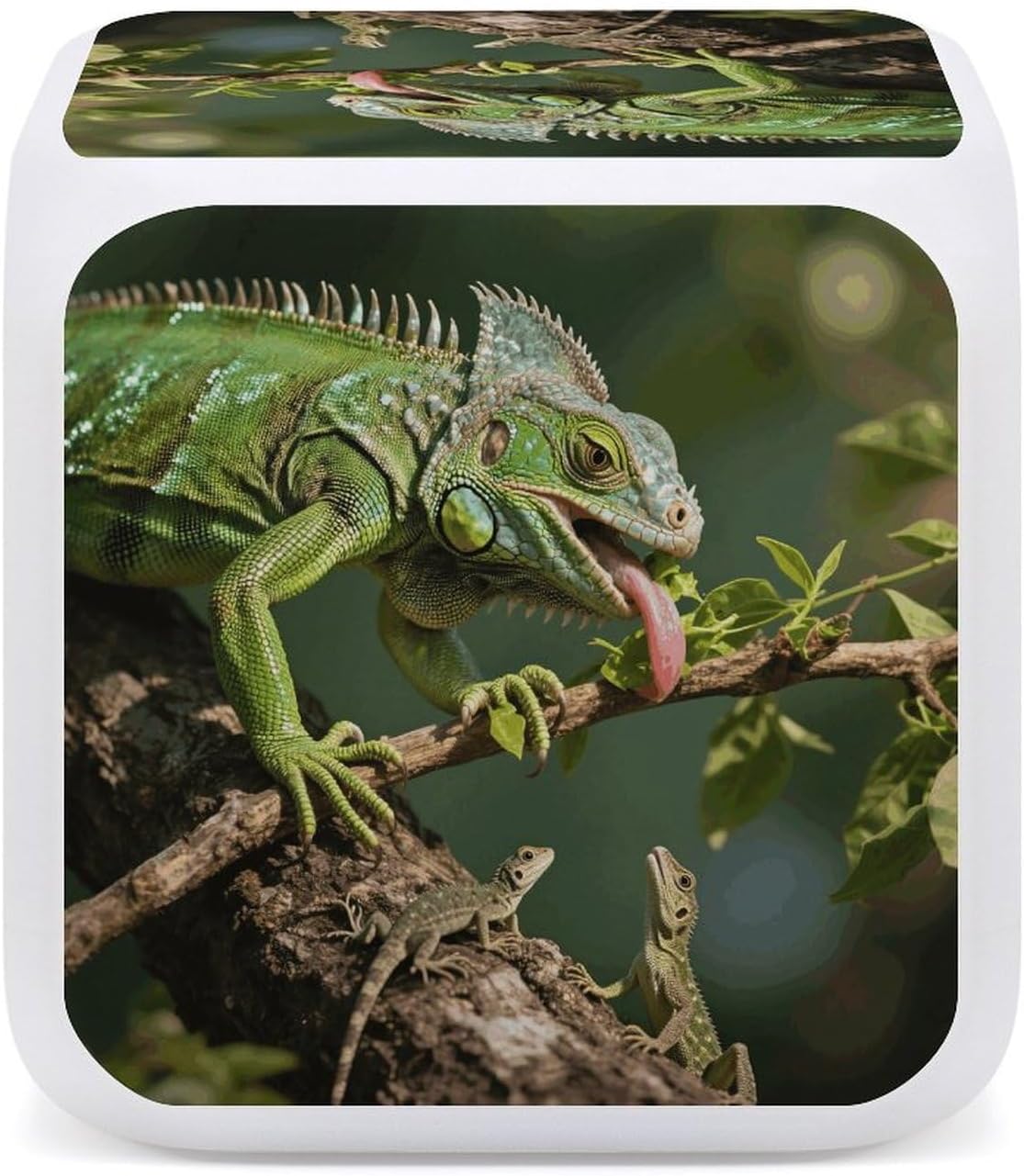 Green Iguana Feeding Alarm Clock NightLight Alarm Clock with 7 Color Changing Night Light Smart Digital Clocks Temperature Date for Heavy Sleepers Simple Operation Easy to Use image 5