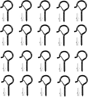 20pcs Crochets à Visser Plante Plafond Vis Crochet crochets muraux Boulons à oeil Crochets à visser pour paniers de plantes, des carillons éoliens, des lanternes et des lumières colorées