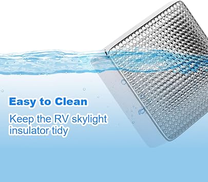 RV Vent Insulator, 3 Layers Structure Non Slip RV Skylight Insulator and Skylight Cover with Reflective Surface for 14 Inch Vent