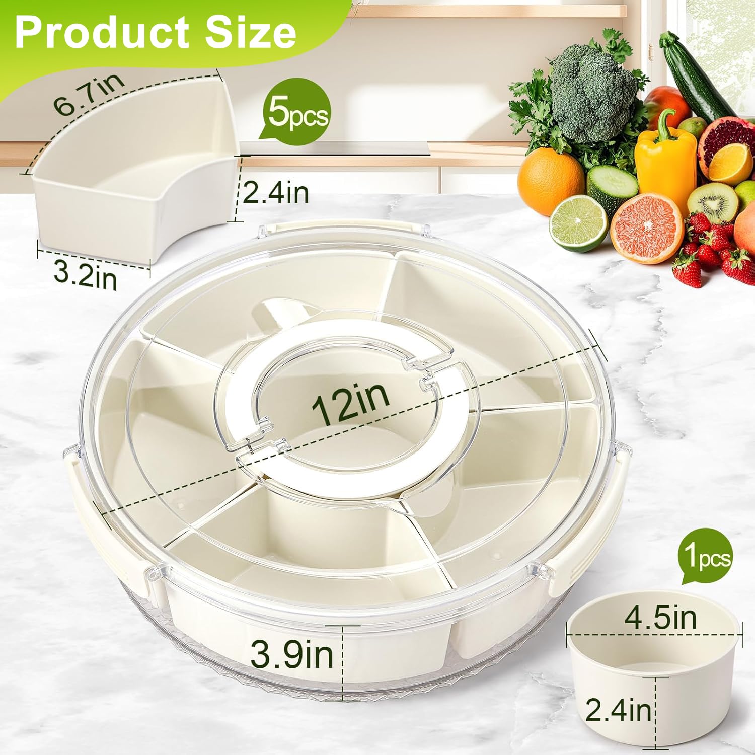 Snackle Box Container – Grand Plateau De Service Divisé Avec