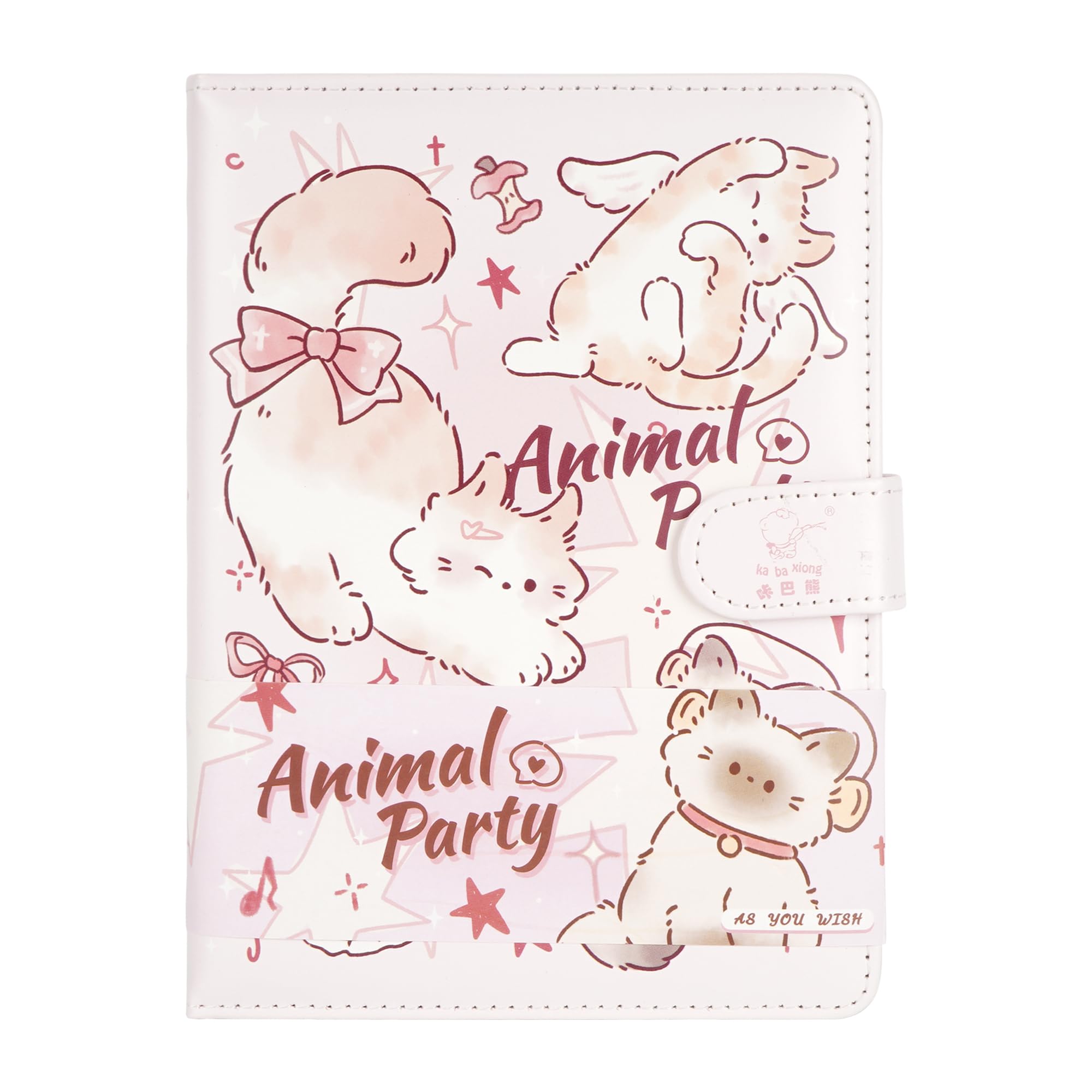 Carnet de notes mignon Zeph Hosea en cuir PU format A5 pour journal intime rose