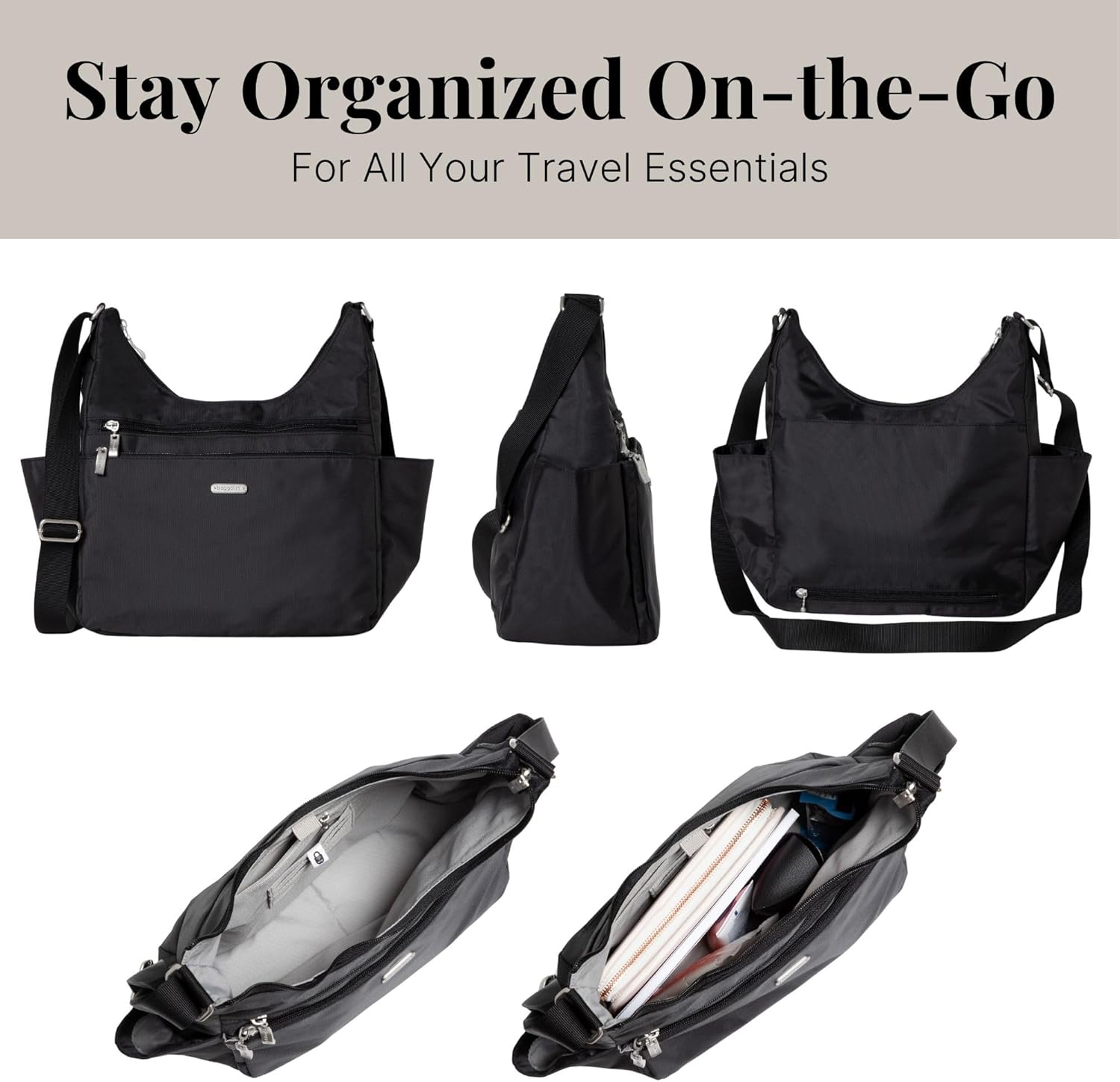 Baggallini Essential Hobo Crossbody - Image 5