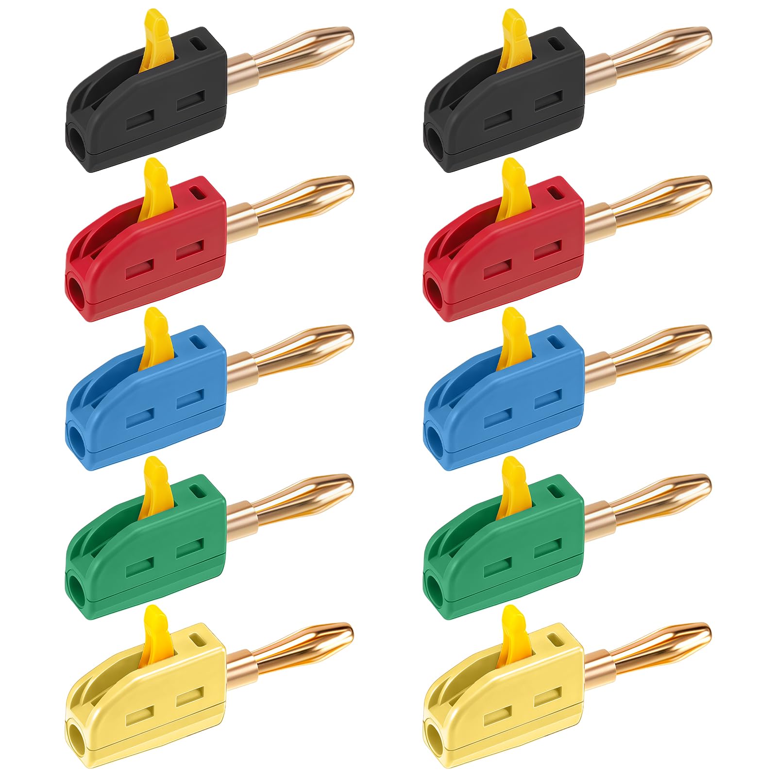of 10 4MM Banana Plugs Tool Easy Installation High Conductivity Banana Connector for Stage & Testing Equipment High Conductivity Connector