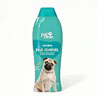 Pet Clean Shampoo para Pele Sensível, Fórmula Suave para Cães e Gatos, 700ml, com Extrato de Aveia, para Pelos Macios e Brilhantes