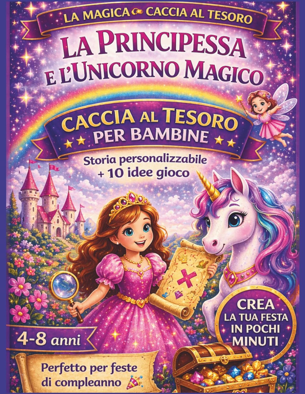 La Magica Caccia al Tesoro - La Principessa e l’Unicorno Magico: Caccia al tesoro narrativa per bambine 4-8 anni | Kit festa di compleanno con storia ... laboratorio finale (Magical Party Adventures)