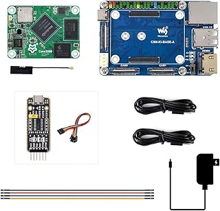 LUCKFOX Core3566-Kit-B, with Core3566104032 (Quad Core 64 Bit CPU, 4GB RAM, 32GB eMMC, with WiFi & BT5.0), CM4 Mini Base Board, etc