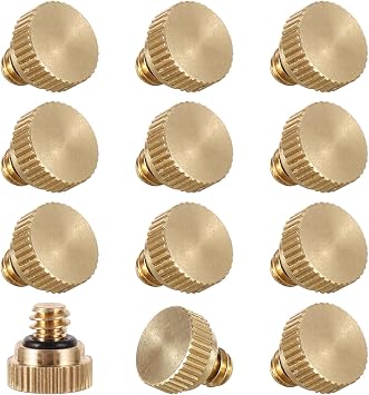 Brass Misting Nozzle Plug 12pc Heavy Duty 10/24 Screw Thread with Brass Misting Nozzles kit