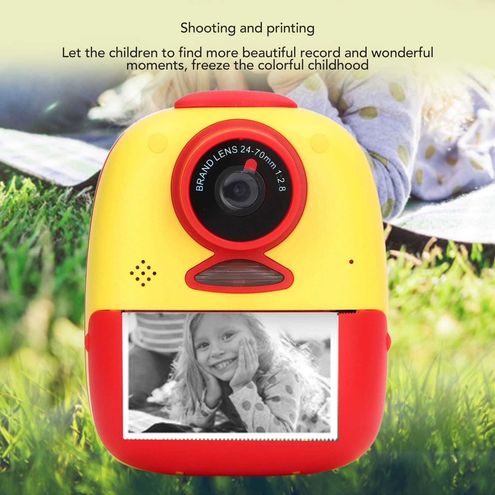 Camera istantanea, telecamera per bambini, stampa istantanea, USB Charge 10x Magnificazione LED LED Video Light Registrazione per bambini con penne, per la famiglia dei
