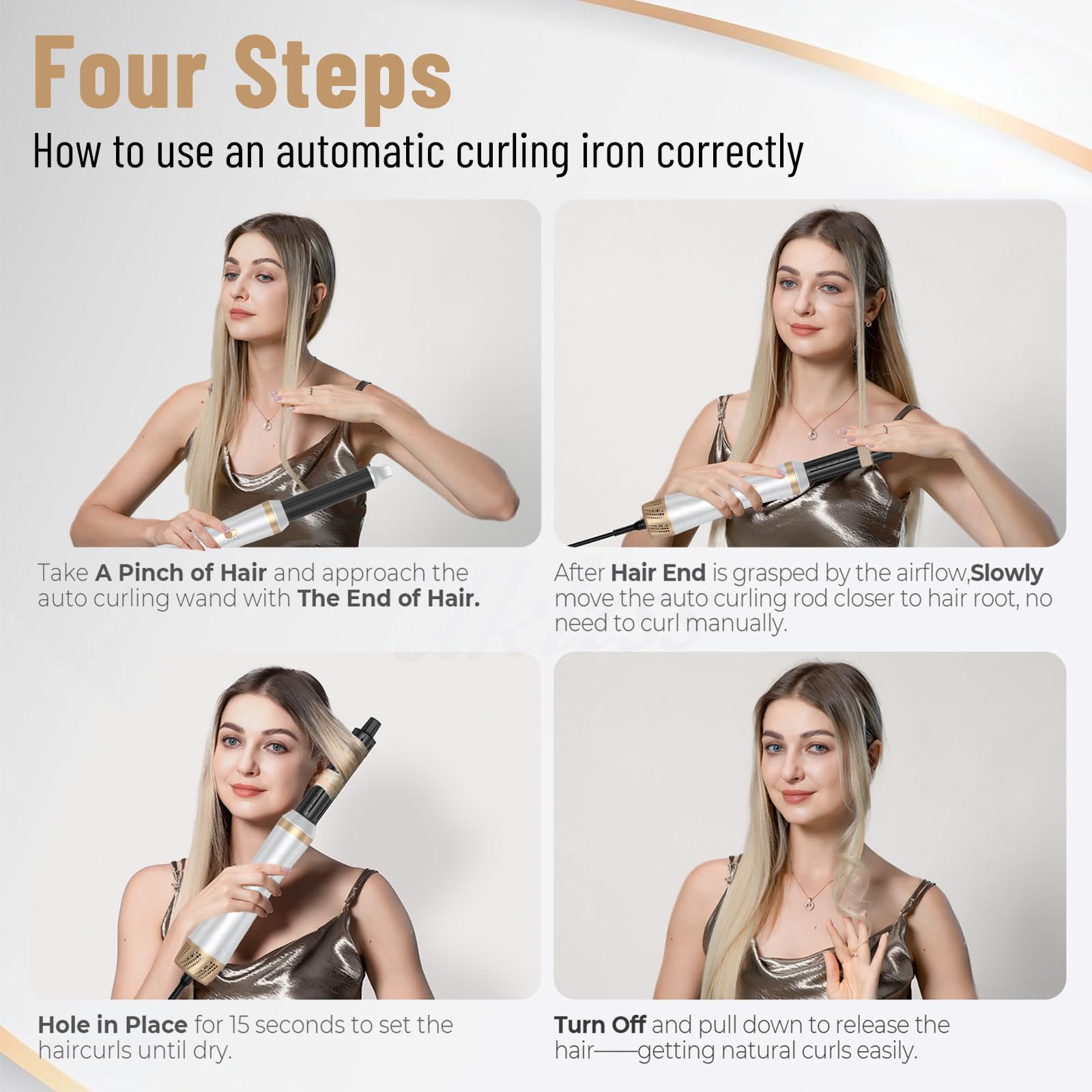 Cepillo secador de pelo Air Styler 5 en 1, moldeador Desmontable multifuncional con Iones Negativos Secador, Rizador y Cepillo Térmico para Cabello Seco, Liso y Rizado
