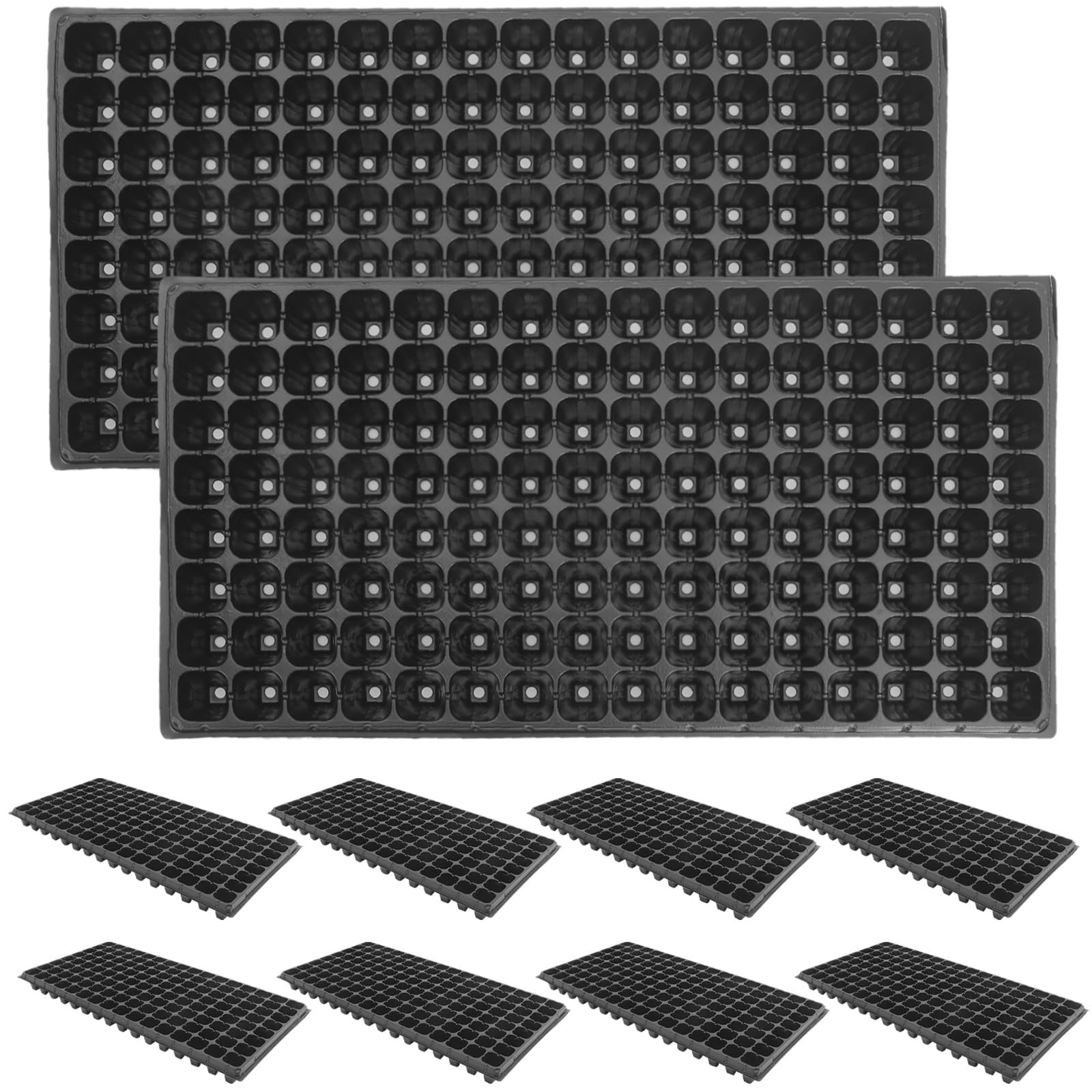 IMIKEYA Lot de 10 Plateaux de Germination réutilisables - 128 alvéoles - Plateaux de Culture pour la Germination en Serre intérieure, 80 g