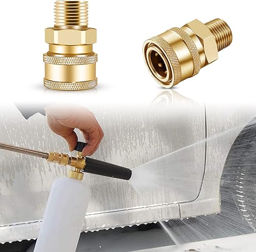 Miniatura 5 de Accesorios de conexión rápida 38 NPT  2 piezas de 38 pulgadas para lavadora a presión macho de 38 pulgadas, accesorios de conexión rápida, kit de