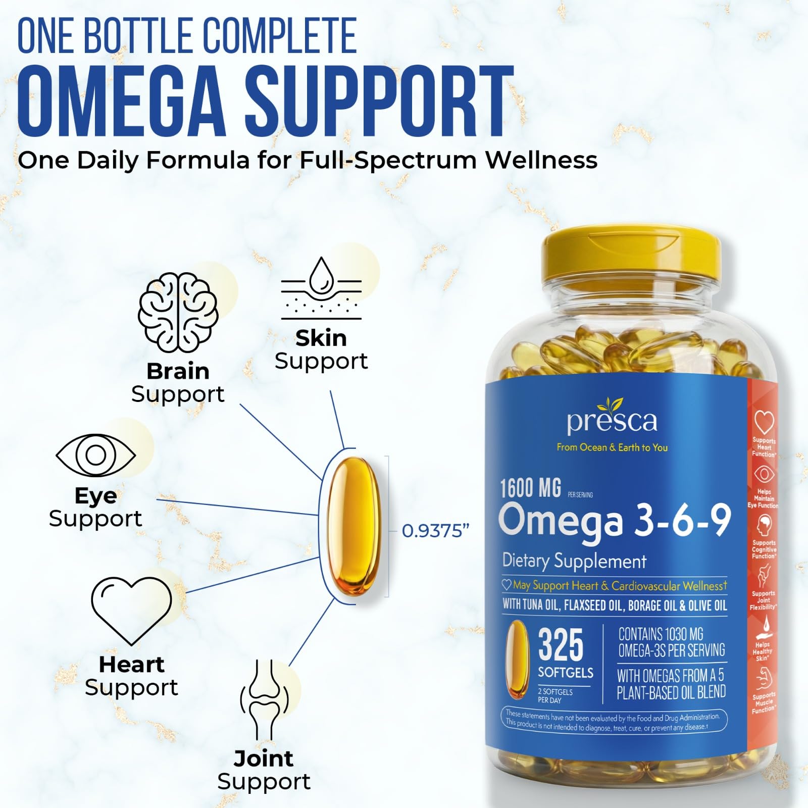 Omega 3-6-9 Dietary Supplement (325 ct.) - Promote Visual Function and Eye Health - Support Heart, Cardiovascular Health, Healthy Skin, Hair and Overall Health (Omega 3-6-9) — Amazon image 2