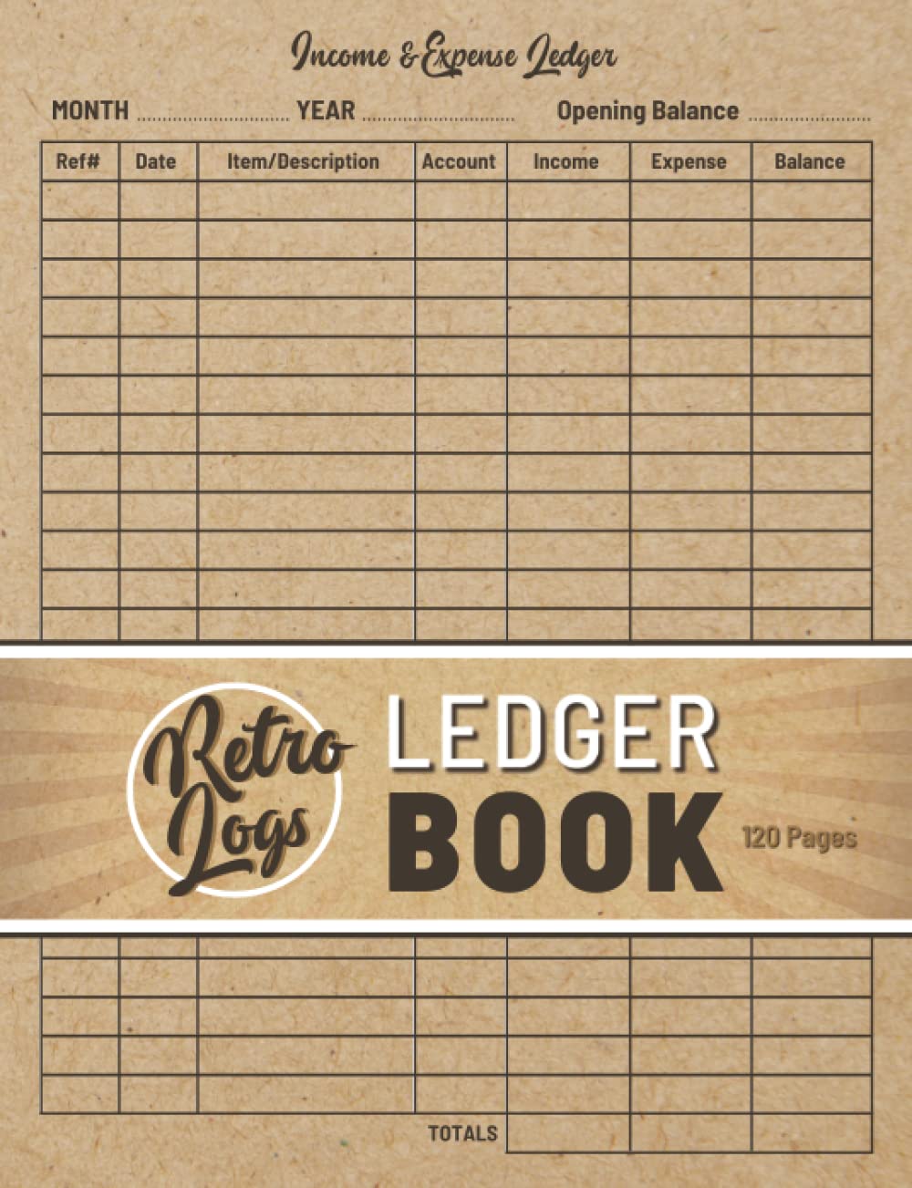 Ledger Book: A Nostalgic Retro inspired Income and Expense Ledger For Small Business and Personal Finance Bookkeeping