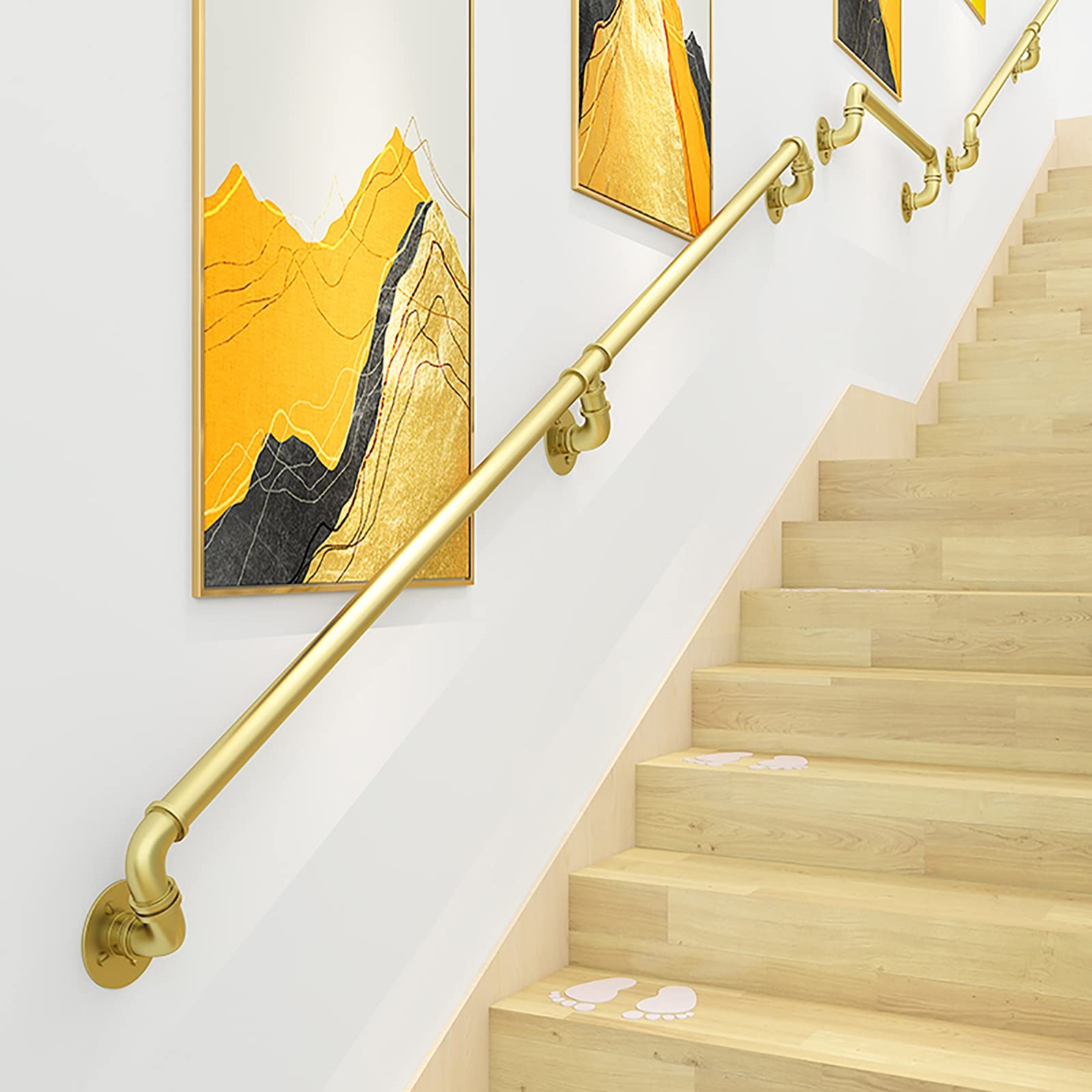 Main courante d'escalier en tuyau de fer forgé industriel : kit complet de 1 à 20 ft