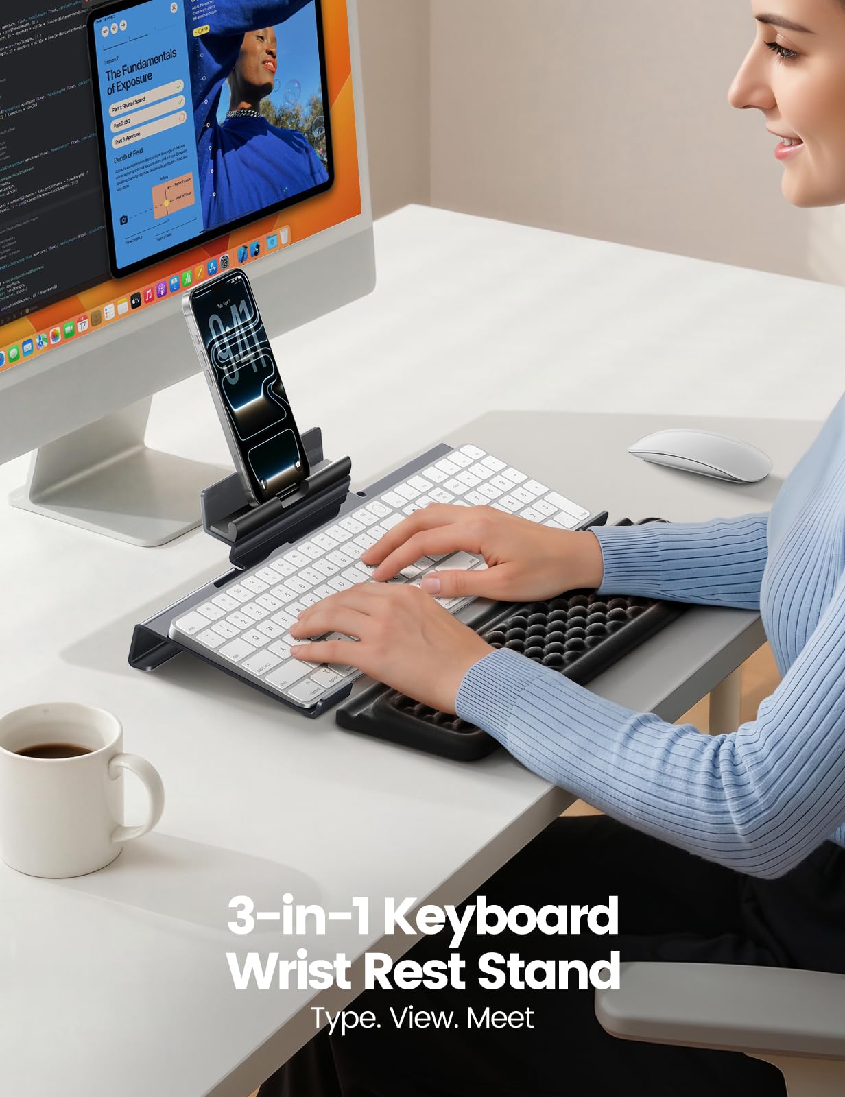 VAYDEER Repose-poignet ergonomique pour clavier avec rehausseur