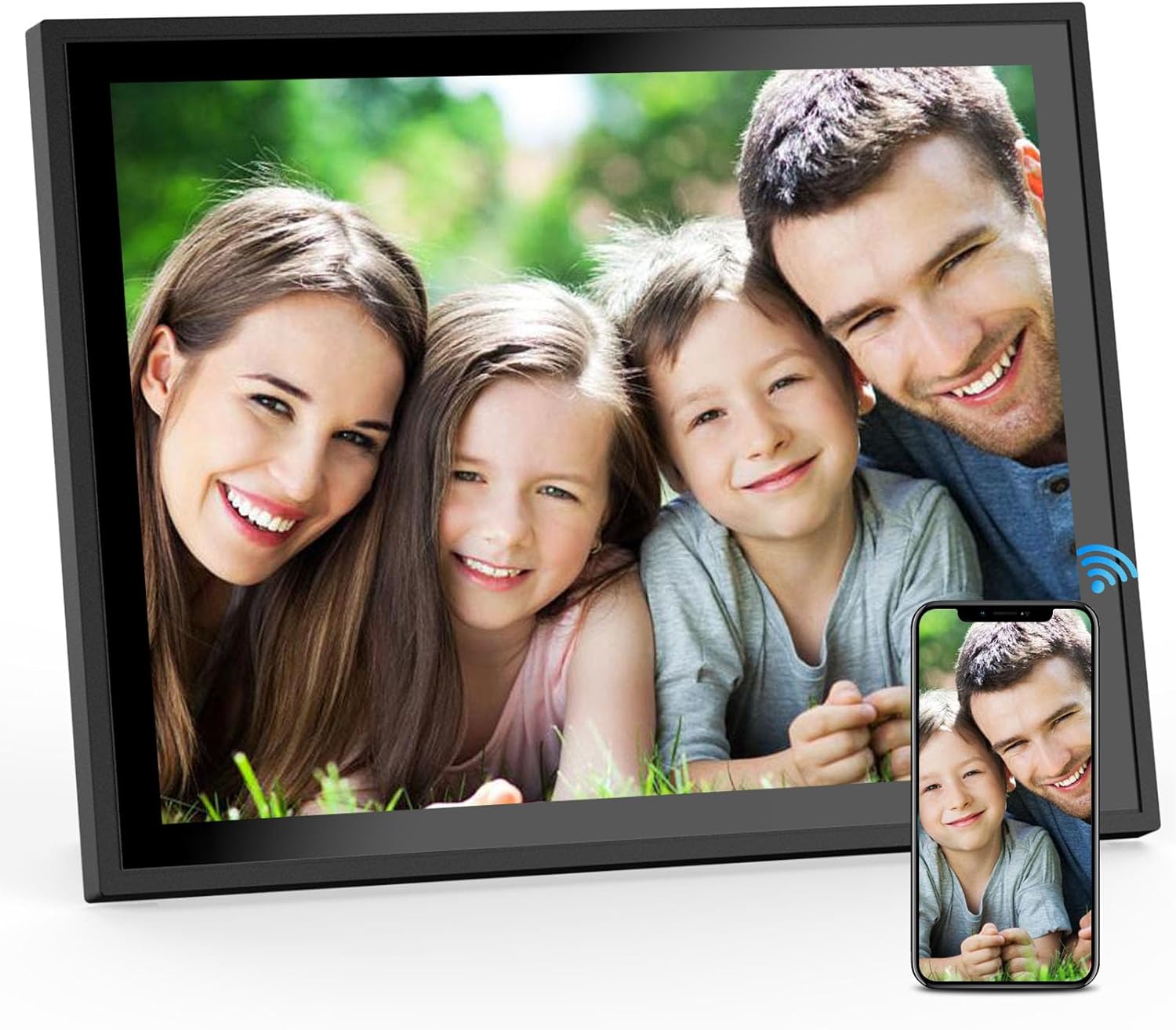 15 Zoll WiFi Digital Fotorahmen mit Full HD Touchscreen, Extra Großer Elektronischer Bilderrahmen, T… 15 Zoll WiFi Digital Fotorahmen mit Full HD Touchscreen, Extra Großer Elektronischer Bilderrahmen, T…