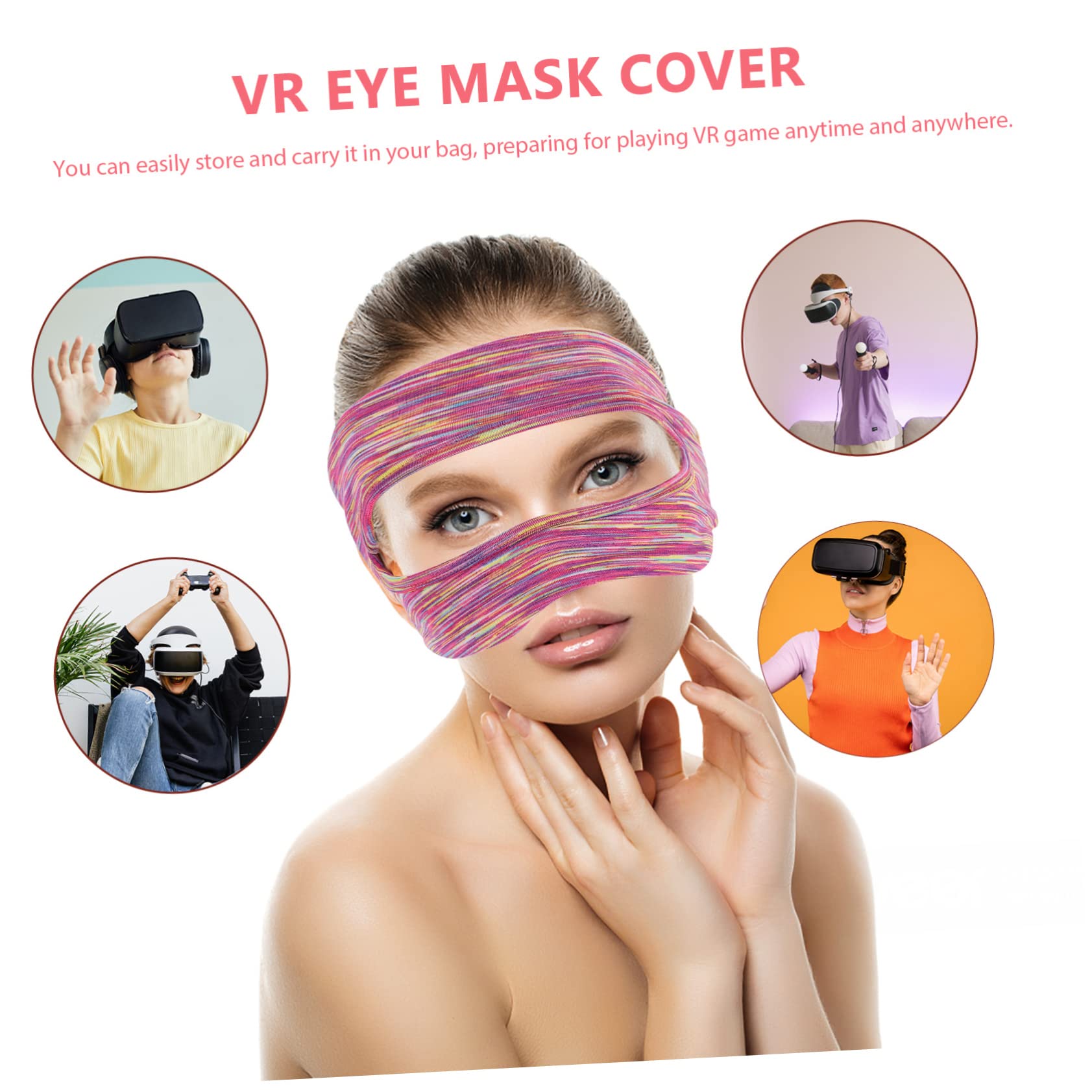 DOITOOL 5 Piezas Gafas de Realidad Virtual Band Venda Ojo Respirable Cubierta de Ojo para VR Accesorios VR Auriculares Cubierta del Ojo del Auricular VR Cubierta de la máscara VR Relleno