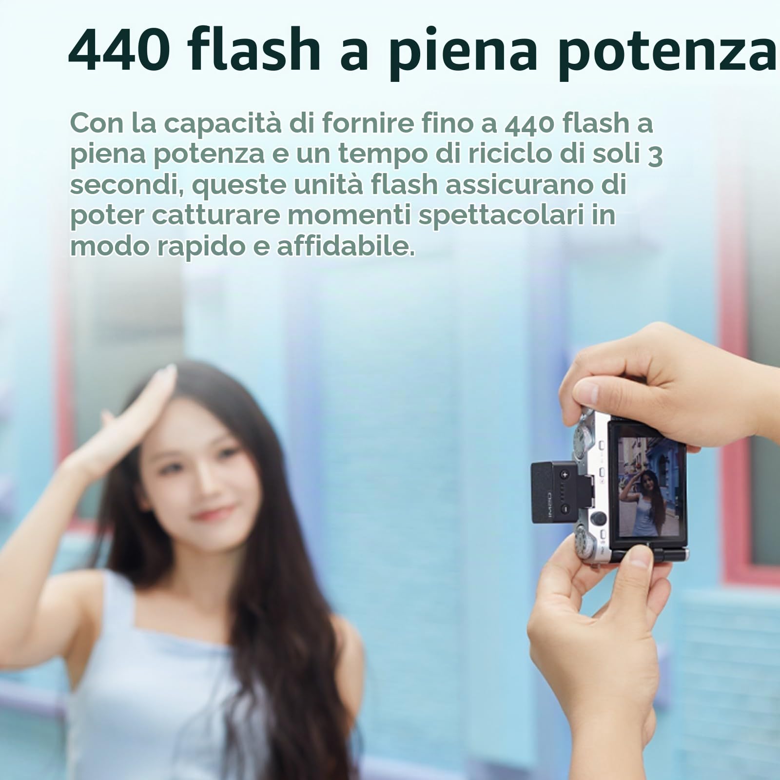 Godox iM20 Mini Flash Speedlight per Canon, Sony, Fuji, Nikon, Panasonic Olympus Pentax, Tempo di riciclo 3s, Circa 440 tempi di flash, Flash per Sony ZV1, ecc. DSLR (batteria al litio integrata)