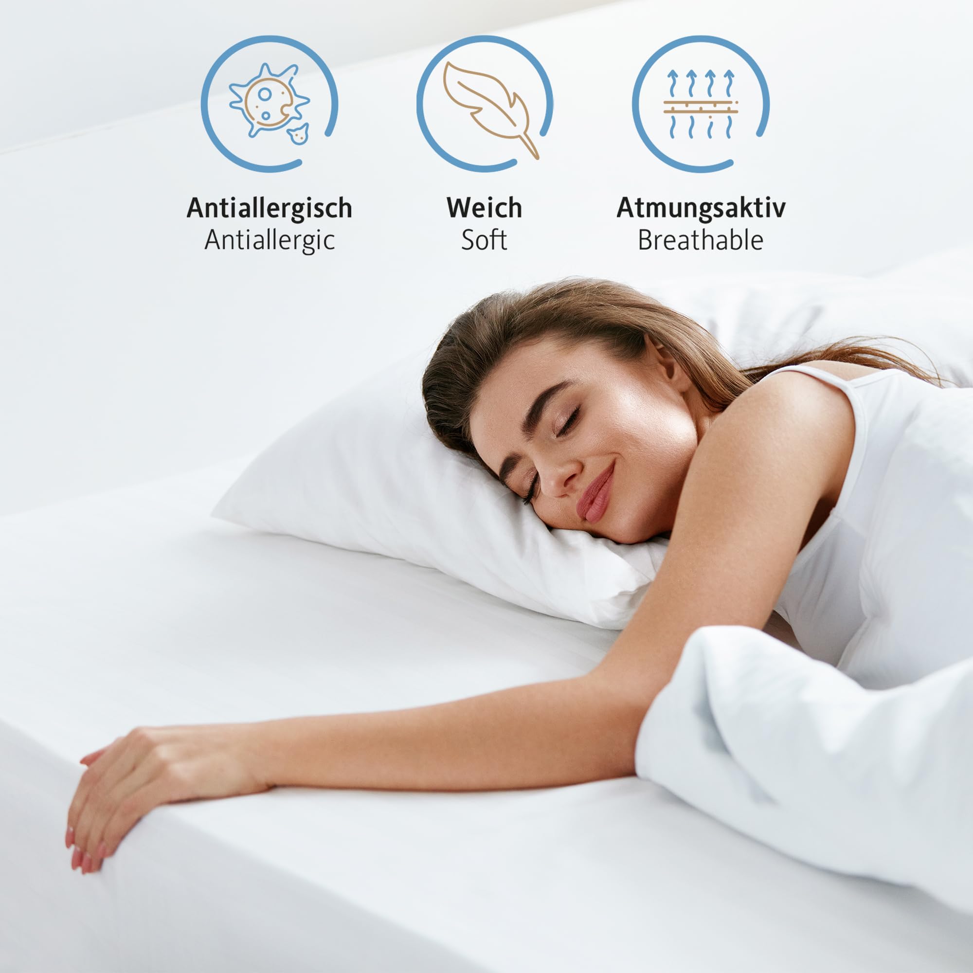 Set Di 2 Cuscini Eco In Microfibra - Morbidi E Ipoallergenici, Lavabili A 40°C | 40x80 Cm - Foto 6