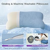 Vista 2 de Almohada refrescante para dormir de lado, almohada cervical patentada para dormir, almohada ergonómica curvada de espuma viscoelástica para dormir