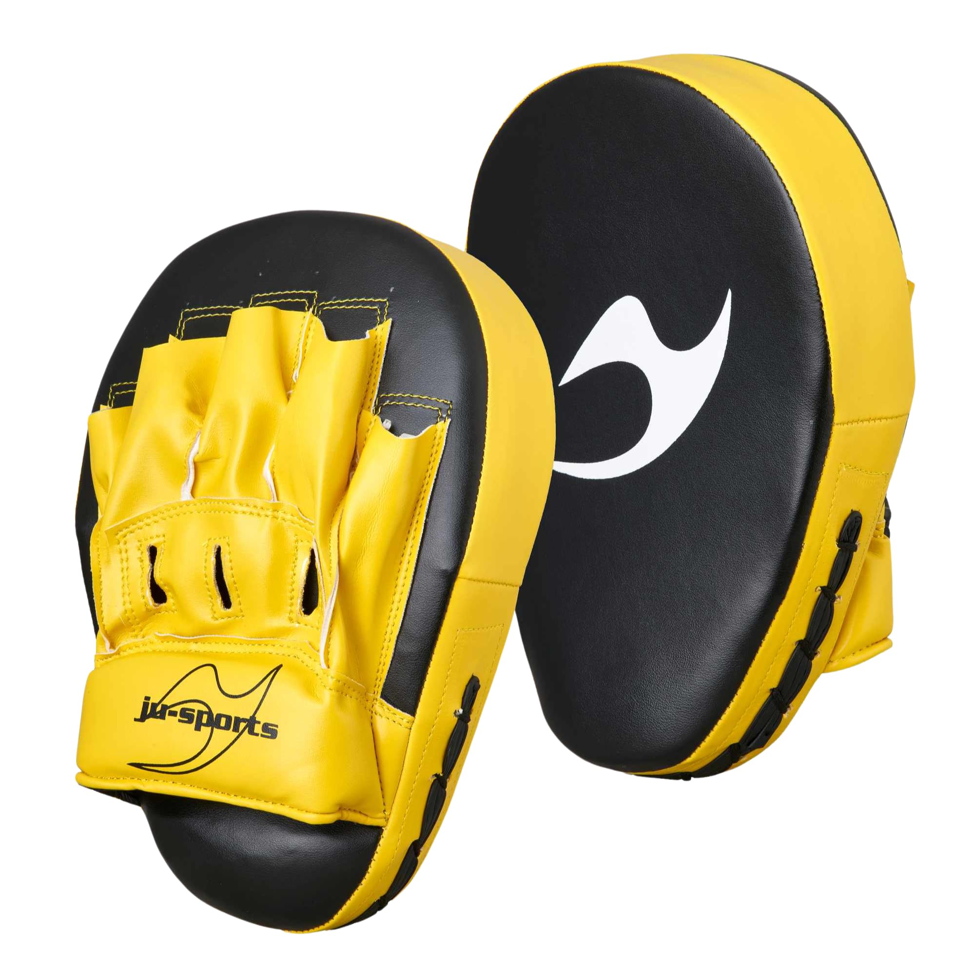 Ju-Sports Handpratzen vorgebogen I Box Pratzen aus Kunstleder I Sehr leicht & gutes Handling I Mit Punkt für optimalen Treffer I Ideal für Boxtraining