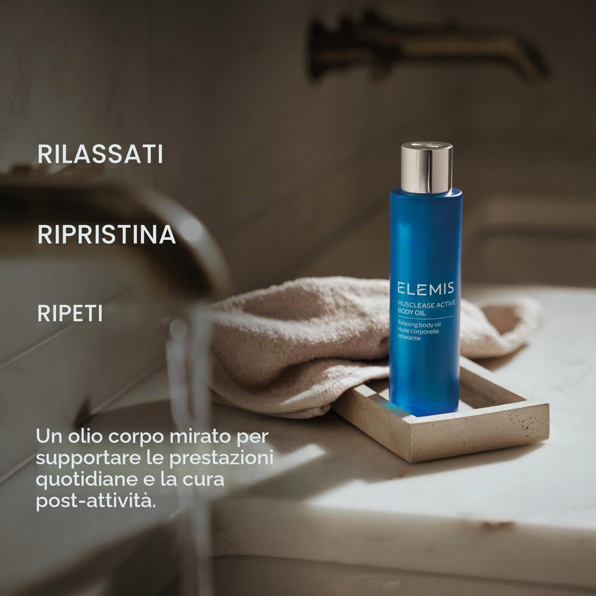 ELEMIS Musclease Active Body Oil, Olio Corpo Rilassante 100ml | Olio corpo leggero con rosmarino, pino e alghe, a rapido assorbimento, per rigenerare la pelle e calmare i sensi