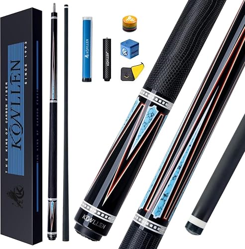 KONLLEN Maple Pool Cue Stick for Adults - Features Low Deflection Shaft, Titanium Alloy 3/8x8 Joint, and 12mm Tip-GW