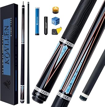 KONLLEN Carbon Fiber Pool Cue Stick Wrapless Dragon Professional Full Carbon Technology Low Deflection Billiard Cues,12.5mm,147cm