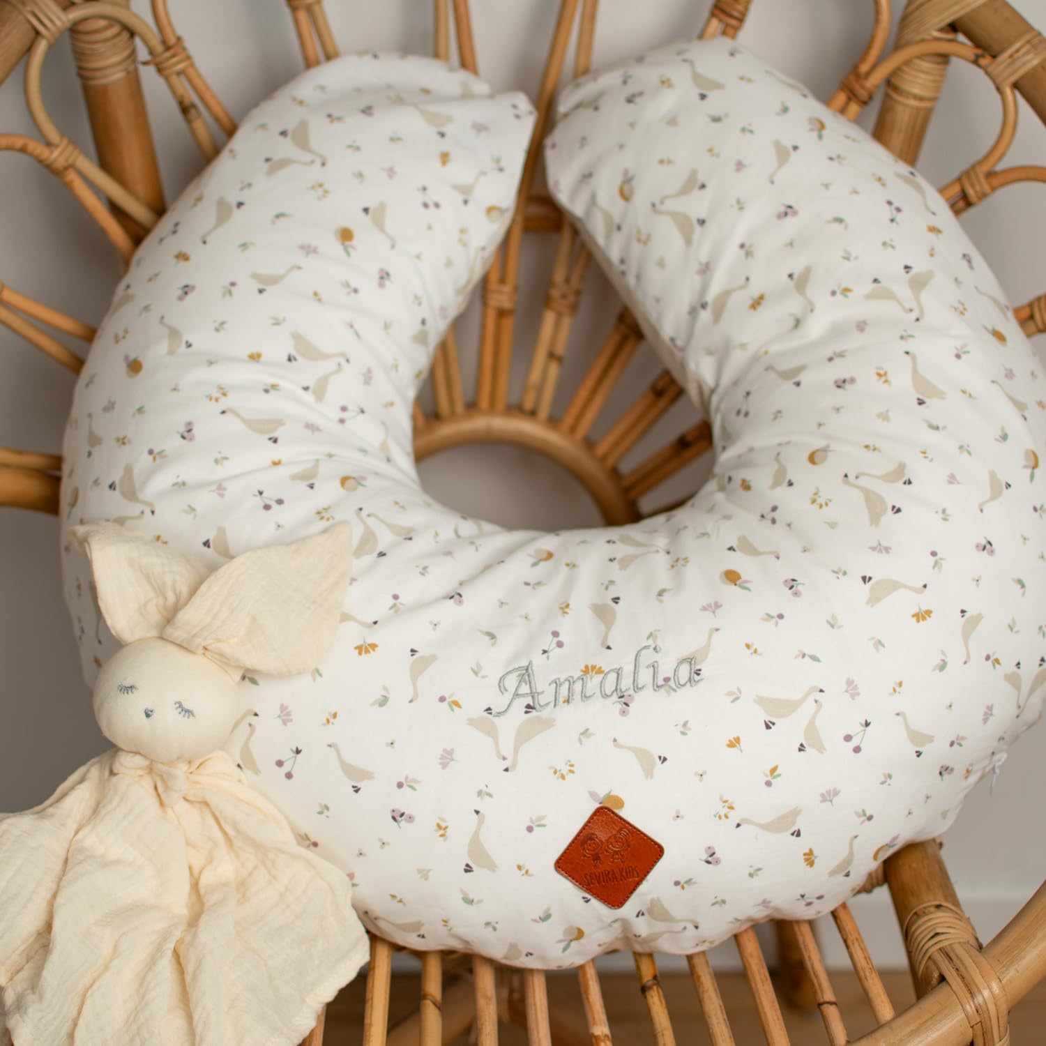 Sevira Kids – Cojín de lactancia ergonómico + funda, Sidonia Made in France