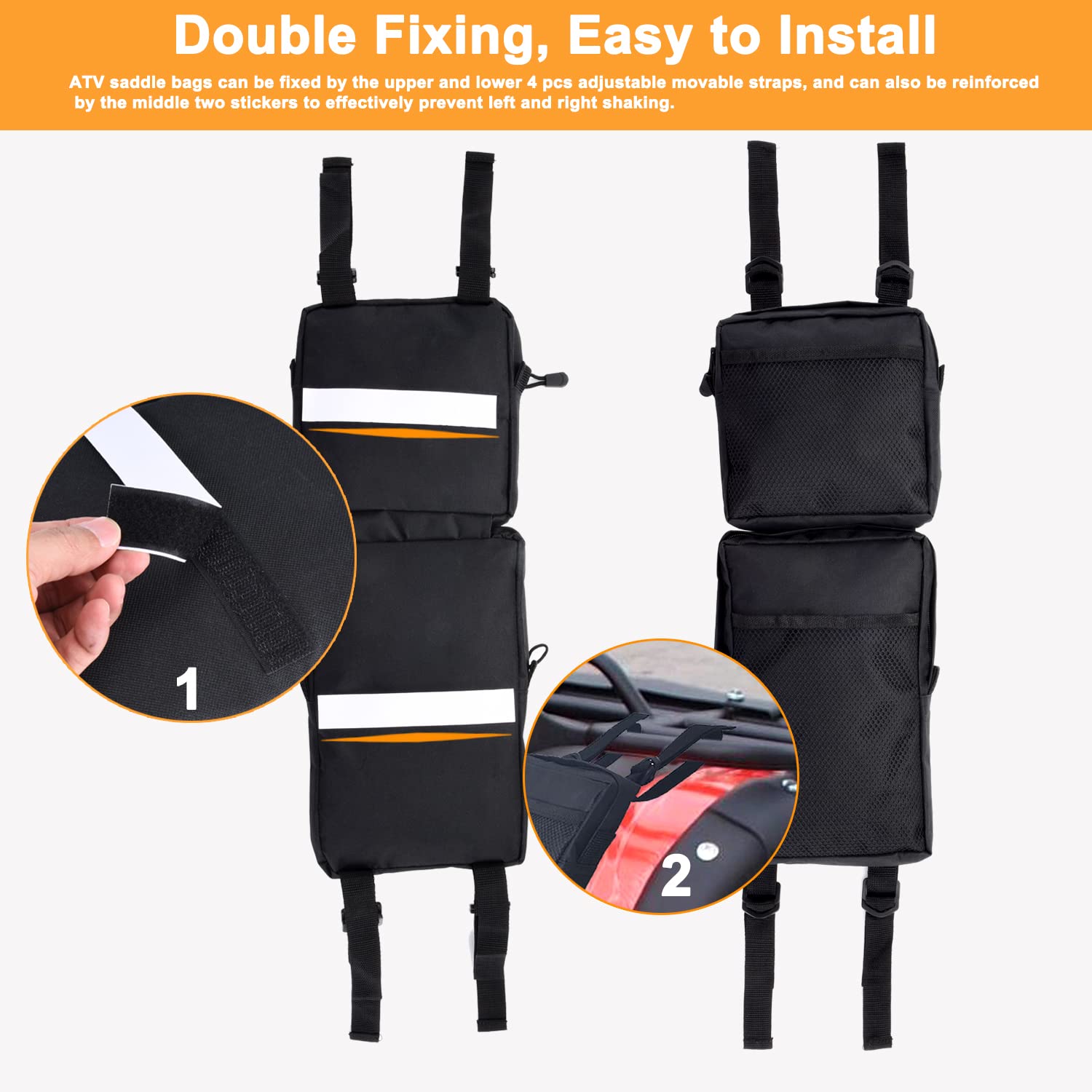 YULLING 2pcs ATV Fender Bags 600D Oxford ATV Tank Storage Bag