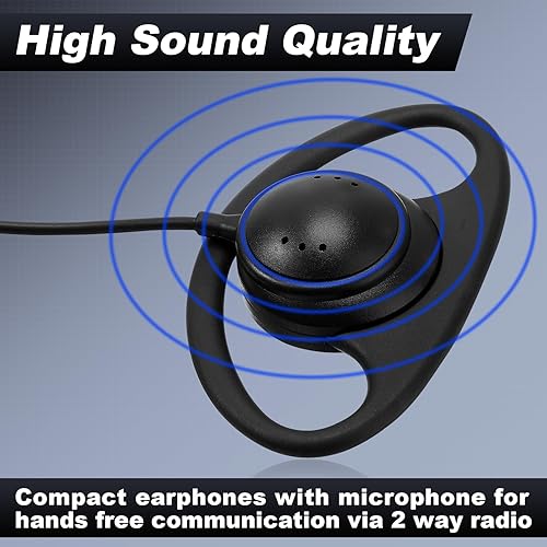 Miniatura 3 de 24 auriculares de radio con micrófono de 2 pines, auriculares de radio en forma de D, Walkie Talkie con micrófono, Walkie Talkie, compatible con