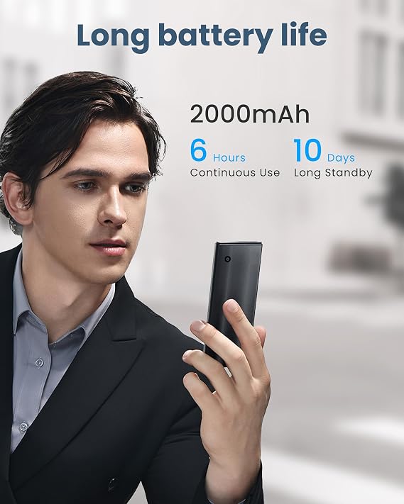iFLYTEK Language Translator Device Blue with Velvet Bag 60 Languages, Real-Time Split-Screen & Two-Way Instant Voice Translation, 18 Offline Packs, Black