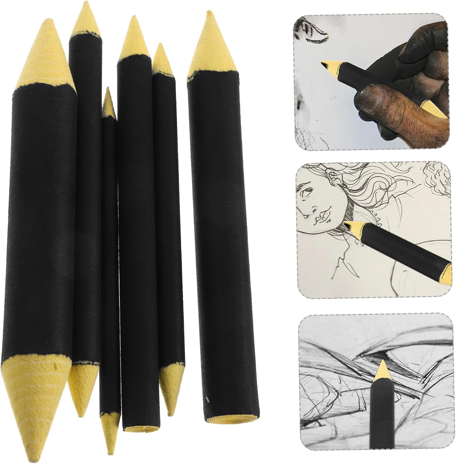 Hohopeti 6pcs Sketch Paper Wiper Art Blender Tools for Beginners Ergonomic Design for Efficient Drawing and Crafting Versatile Sketching Accessories for Artists