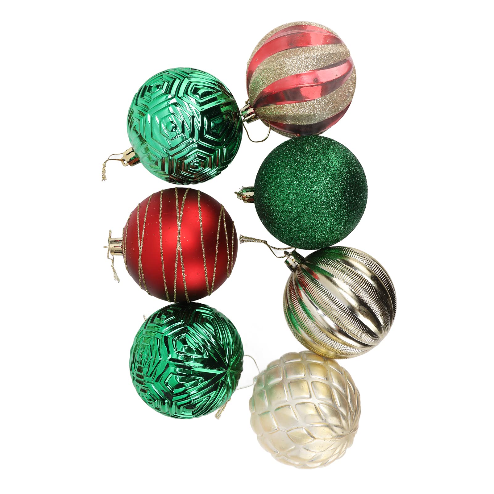 Weihnachtskugel-Ornament-Set, 74-teilig, Bunte Weihnachtsbaum-Hängekugeln, Dekorationen für Urlaub, Zuhause, Party-Dekoration, Dickes PS-Material, 6 x 8 x 17 cm (C)