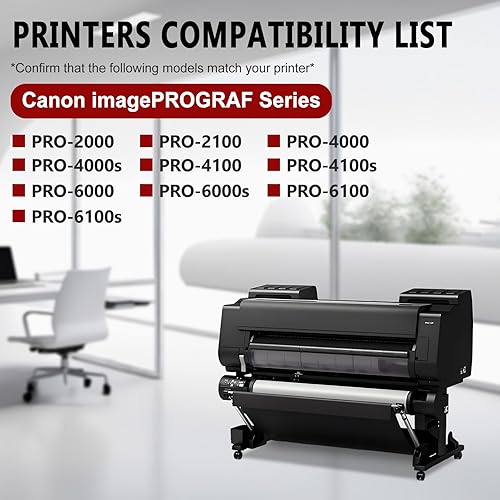 Miniatura 4 de KSUMEI Pfi-1700 Cartucho de tinta de pigmento remanufacturado para impresoras Canon imagePROGRAF Pro 2000 2100 4000 4000s 4100 4100s 6000 6000s 6100