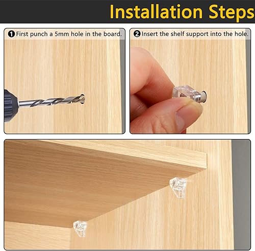 Miniatura 10 de Pasadores de soporte de estante de 0.118 in o 18 pulgadas, pasadores de estante de gabinete de soporte, pasadores de estante de plástico