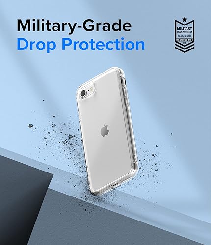 Miniatura 5 de Ringke Fusion Edge - Funda compatible con iPhone SE 5G (3 generación, 2022), parte trasera dura transparente con lados planos reforzados, a prueba