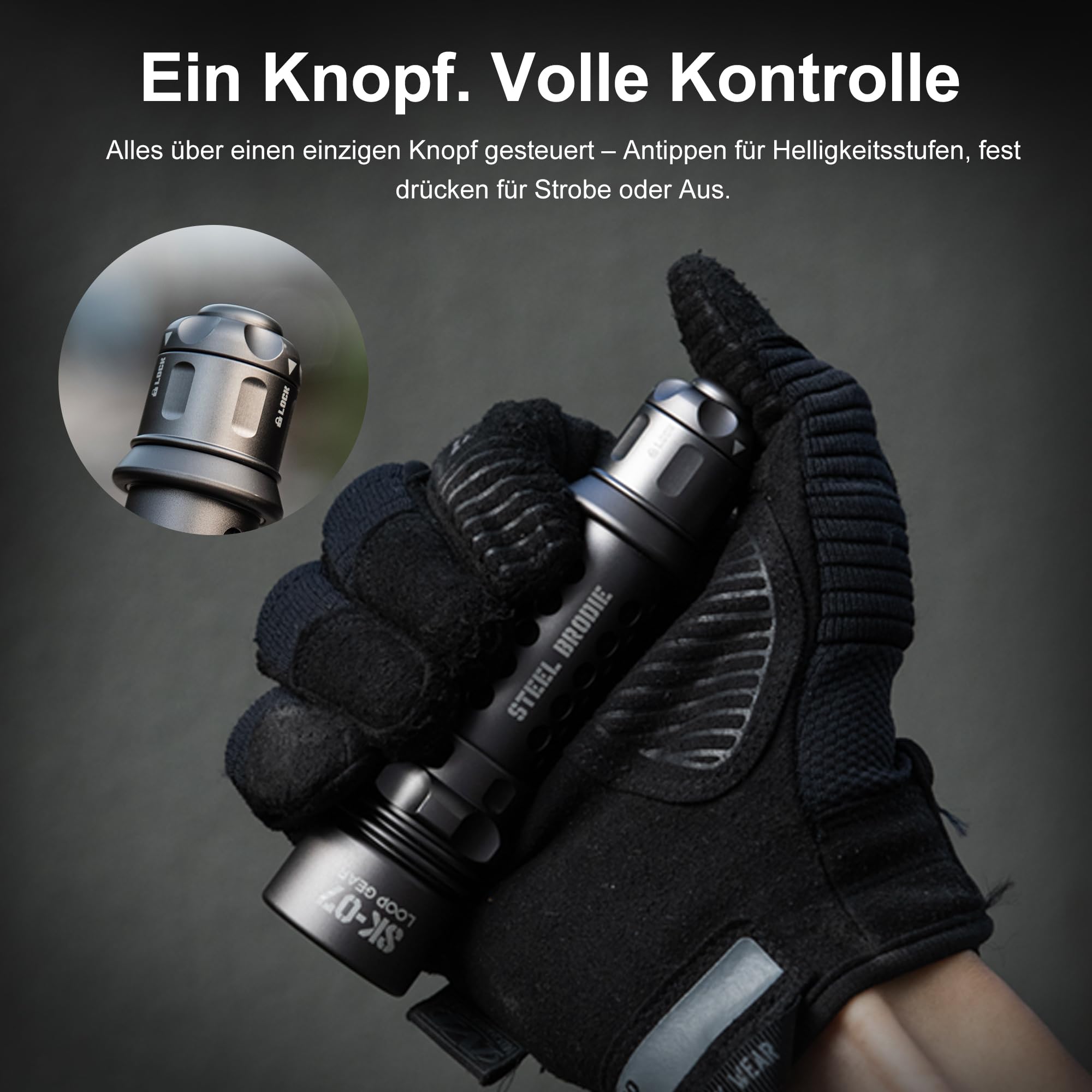LOOP GEAR SK07 Aufladbare Taktische Taschenlampe & SK05 Pro 2 5000 Lumen Handlampe Hell und Weit