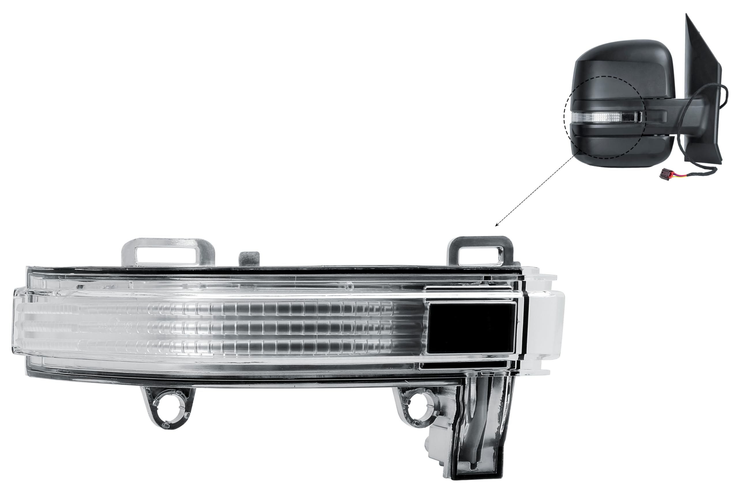 LONGLING Clignotant de rétroviseur droit côté passager - Clignotant latéral - Compatible avec VW Crafter MAN TGE 2017-2025