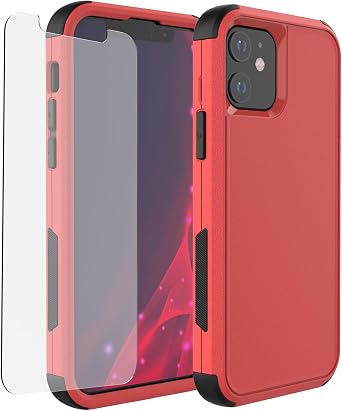 X-belmox Heavy Duty Case for iPhone 12/12 Pro Red/Black Drop Protection