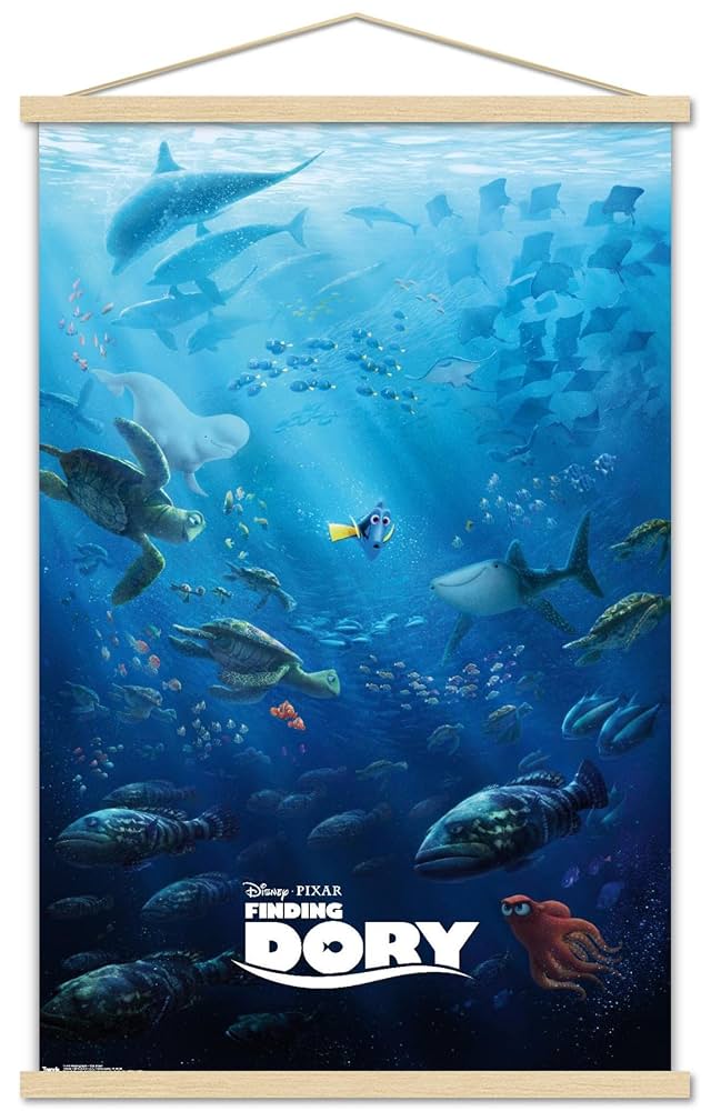 ファインディングドリー　海外産ポスター額縁付き 映画ポスター（外国製）『ファインディング・ドリー』アメリカ版